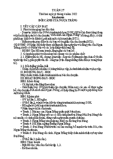 Kế hoạch bài dạy Lớp 4 - Tuần 27 - Năm học 2021-2022 - Hoàng Thị Trang