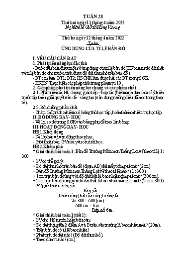 Kế hoạch bài dạy Lớp 4 - Tuần 28 - Năm học 2021-2022 - Hoàng Thị Trang