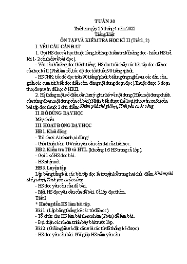 Kế hoạch bài dạy Lớp 4 - Tuần 30 - Năm học 2021-2022 - Hoàng Xuân Bách