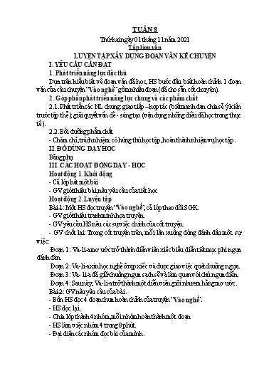 Kế hoạch bài dạy Lớp 4 - Tuần 8 - Năm học 2021-2022 - Hoàng Xuân Bách