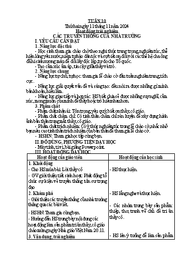 Kế hoạch bài dạy Lớp 5 - Tuần 10 - Năm học 2024-2025 - Hoàng Xuân Bách