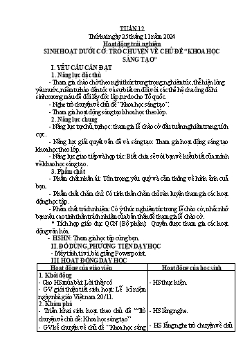 Kế hoạch bài dạy Lớp 5 - Tuần 12 - Năm học 2024-2025 - Hoàng Xuân Bách