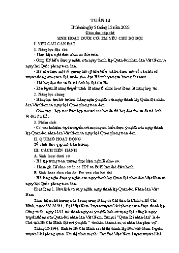 Kế hoạch bài dạy Lớp 5 - Tuần 14 - Năm học 2022-2023 - Hoàng Xuân Bách