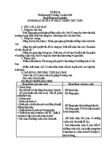 Kế hoạch bài dạy Lớp 5 - Tuần 14 - Năm học 2024-2025 - Hoàng Thị Trang
