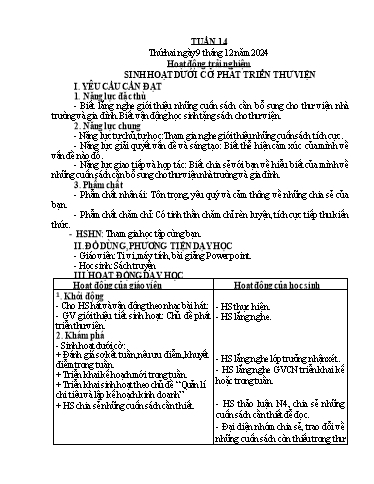 Kế hoạch bài dạy Lớp 5 - Tuần 14 - Năm học 2024-2025 - Hoàng Xuân Bách