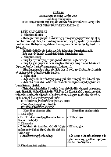 Kế hoạch bài dạy Lớp 5 - Tuần 15 - Năm học 2024-2025 - Hoàng Thị Trang