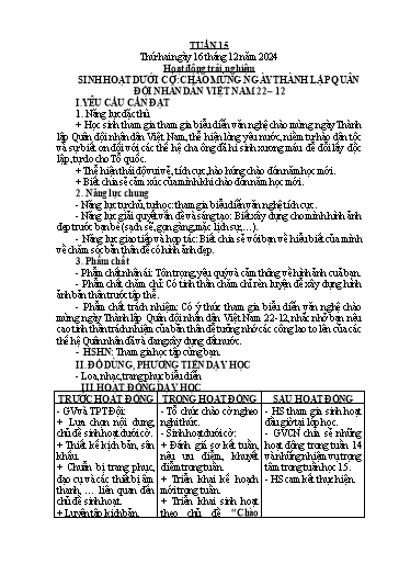 Kế hoạch bài dạy Lớp 5 - Tuần 15 - Năm học 2024-2025 - Hoàng Xuân Bách