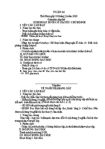 Kế hoạch bài dạy Lớp 5 - Tuần 16 - Năm học 2023-2024 - Hoàng Xuân Bách