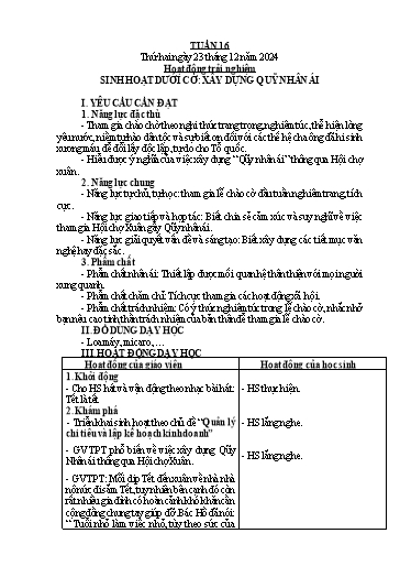 Kế hoạch bài dạy Lớp 5 - Tuần 16 - Năm học 2024-2025 - Hoàng Thị Trang