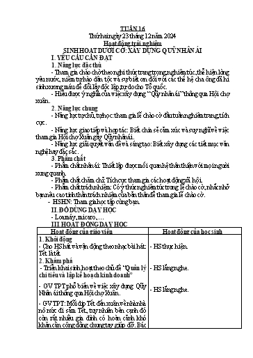 Kế hoạch bài dạy Lớp 5 - Tuần 16 - Năm học 2024-2025 - Hoàng Xuân Bách