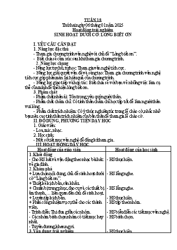 Kế hoạch bài dạy Lớp 5 - Tuần 18 - Năm học 2024-2025 - Hoàng Thị Trang