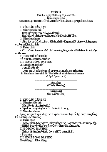 Kế hoạch bài dạy Lớp 5 - Tuần 19 - Năm học 2023-2024 - Hoàng Thị Trang