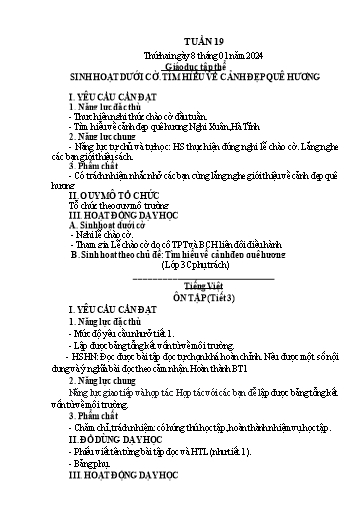 Kế hoạch bài dạy Lớp 5 - Tuần 19 - Năm học 2023-2024 - Hoàng Xuân Bách
