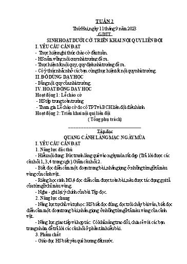 Kế hoạch bài dạy Lớp 5 - Tuần 2 - Năm học 2023-2024 - Hoàng Xuân Bách