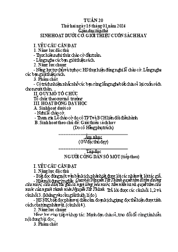 Kế hoạch bài dạy Lớp 5 - Tuần 20 - Năm học 2023-2024 - Hoàng Thị Trang