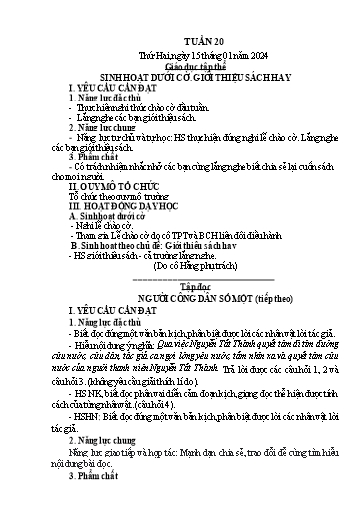 Kế hoạch bài dạy Lớp 5 - Tuần 20 - Năm học 2023-2024 - Hoàng Xuân Bách