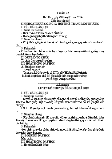 Kế hoạch bài dạy Lớp 5 - Tuần 22 - Năm học 2023-2024 - Hoàng Xuân Bách
