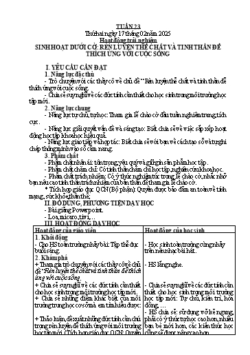 Kế hoạch bài dạy Lớp 5 - Tuần 23 - Năm học 2024-2025 - Hoàng Thị Trang