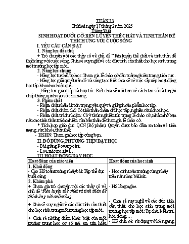 Kế hoạch bài dạy Lớp 5 - Tuần 23 - Năm học 2024-2025 - Hoàng Xuân Bách