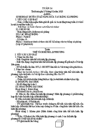 Kế hoạch bài dạy Lớp 5 - Tuần 24 - Năm học 2022-2023 - Hoàng Xuân Bách