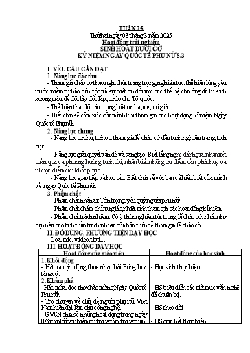 Kế hoạch bài dạy Lớp 5 - Tuần 25 - Năm học 2024-2025 - Hoàng Thị Trang