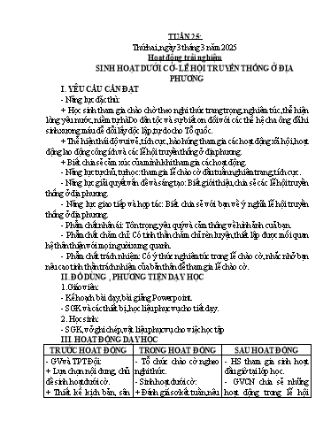 Kế hoạch bài dạy Lớp 5 - Tuần 25 - Năm học 2024-2025 - Hoàng Xuân Bách