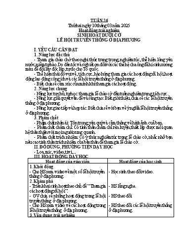 Kế hoạch bài dạy Lớp 5 - Tuần 26 - Năm học 2024-2025 - Hoàng Thị Trang