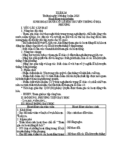 Kế hoạch bài dạy Lớp 5 - Tuần 26 - Năm học 2024-2025 - Hoàng Xuân Bách