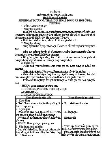 Kế hoạch bài dạy Lớp 5 - Tuần 27 - Năm học 2024-2025 - Hoàng Xuân Bách