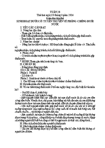 Kế hoạch bài dạy Lớp 5 - Tuần 28 - Năm học 2023-2024 - Hoàng Thị Trang