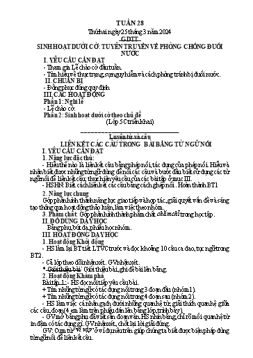 Kế hoạch bài dạy Lớp 5 - Tuần 28 - Năm học 2023-2024 - Hoàng Xuân Bách