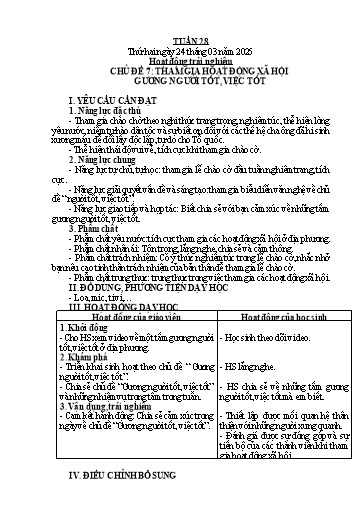 Kế hoạch bài dạy Lớp 5 - Tuần 28 - Năm học 2024-2025 - Hoàng Thị Trang