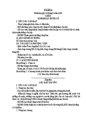 Kế hoạch bài dạy Lớp 5 - Tuần 3 - Năm học 2023-2024 - Hoàng Xuân Bách