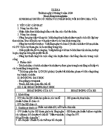 Kế hoạch bài dạy Lớp 5 - Tuần 3 - Năm học 2024-2025 - Hoàng Thị Trang