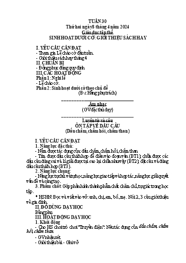 Kế hoạch bài dạy Lớp 5 - Tuần 30 - Năm học 2023-2024 - Hoàng Thị Trang