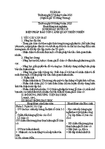 Kế hoạch bài dạy Lớp 5 - Tuần 30 - Năm học 2024-2025 - Hoàng Thị Trang