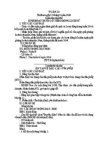 Kế hoạch bài dạy Lớp 5 - Tuần 31 - Năm học 2023-2024 - Hoàng Xuân Bách