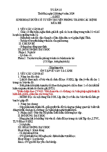 Kế hoạch bài dạy Lớp 5 - Tuần 32 - Năm học 2023-2024 - Hoàng Xuân Bách