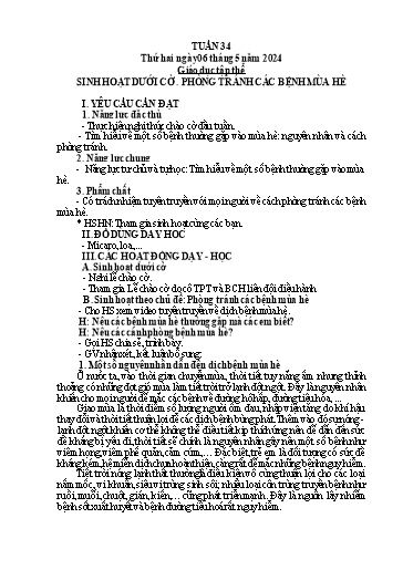 Kế hoạch bài dạy Lớp 5 - Tuần 34 - Năm học 2023-2024 - Hoàng Thị Trang