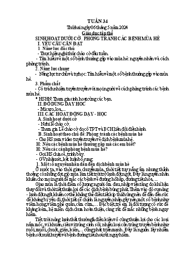 Kế hoạch bài dạy Lớp 5 - Tuần 34 - Năm học 2023-2024 - Hoàng Xuân Bách