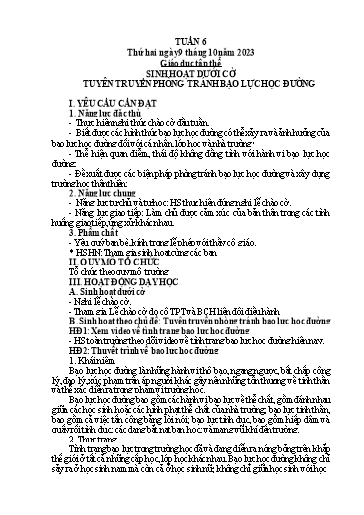 Kế hoạch bài dạy Lớp 5 - Tuần 6 - Năm học 2023-2024 - Hoàng Thị Trang