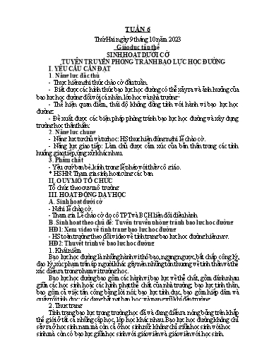 Kế hoạch bài dạy Lớp 5 - Tuần 6 - Năm học 2023-2024 - Hoàng Xuân Bách