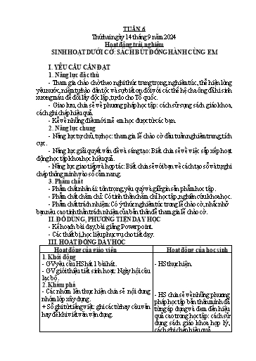 Kế hoạch bài dạy Lớp 5 - Tuần 6 - Năm học 2024-2025 - Hoàng Thị Trang