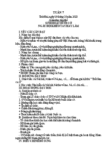 Kế hoạch bài dạy Lớp 5 - Tuần 7 - Năm học 2023-2024 - Hoàng Xuân Bách