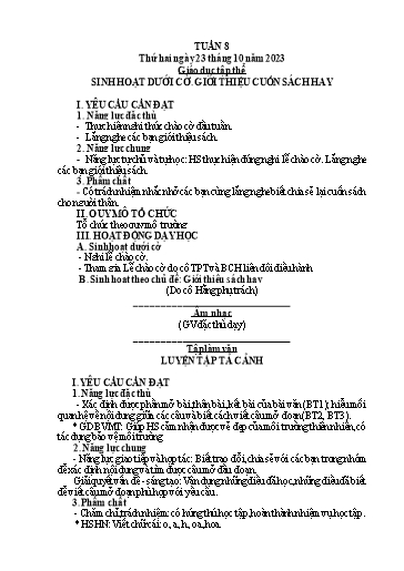 Kế hoạch bài dạy Lớp 5 - Tuần 8 - Năm học 2023-2024 - Hoàng Thị Trang