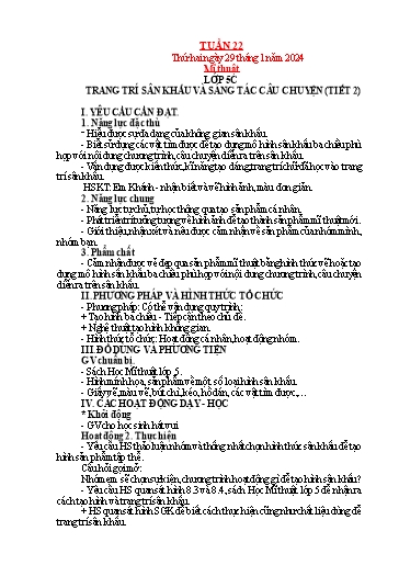 Kế hoạch bài dạy Mỹ thuật + Kỹ thuật + Công nghệ Tiểu học - Tuần 22 - Năm học 2023-2024 - Trần Thị Thu