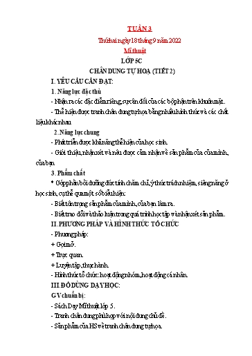 Kế hoạch bài dạy Mỹ thuật + Kỹ thuật Tiểu học - Tuần 3 - Năm học 2023-2024 - Trần Thị Thu